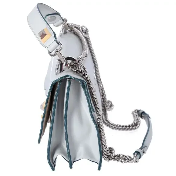 FENDI KAN I Shoulder Bag 8BT283 Light Gray Leather - Picture 2 of 8